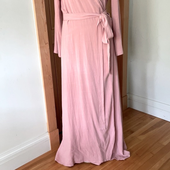 π¬π§ NWT House Of Lancry Blush Pink Long Wrap Linen Dress, Size L - Picture 6 of 16